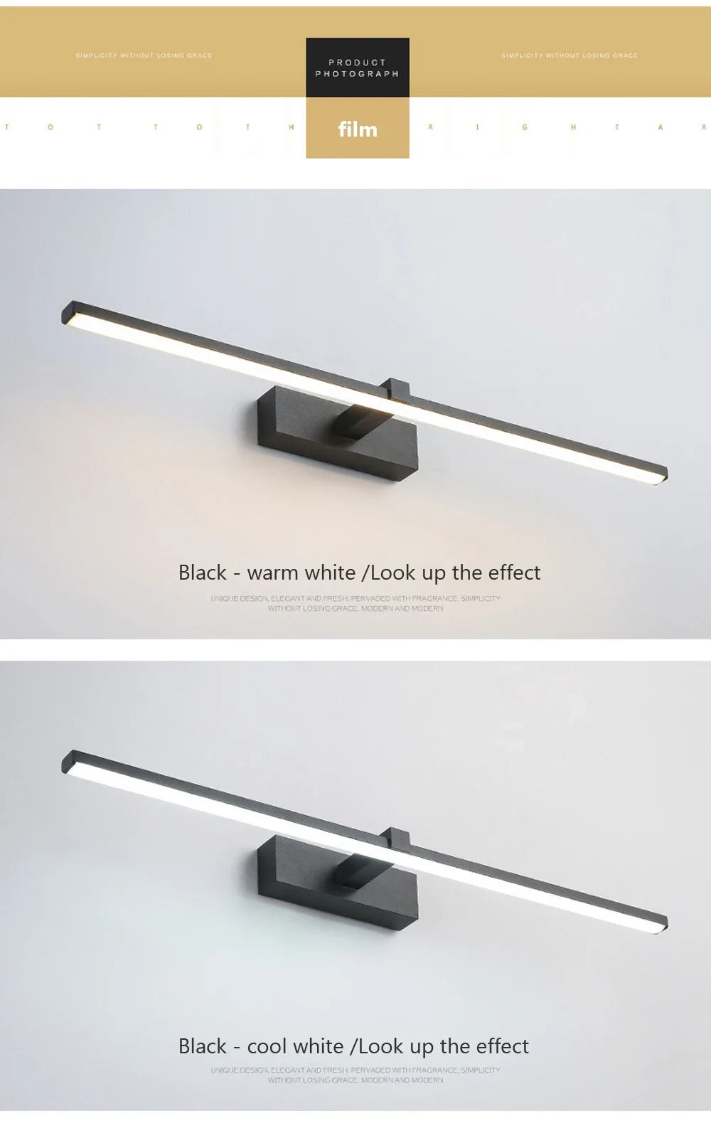 Modern LED Wall Light Bathroom Hardwares Wall Lamp Three Colors