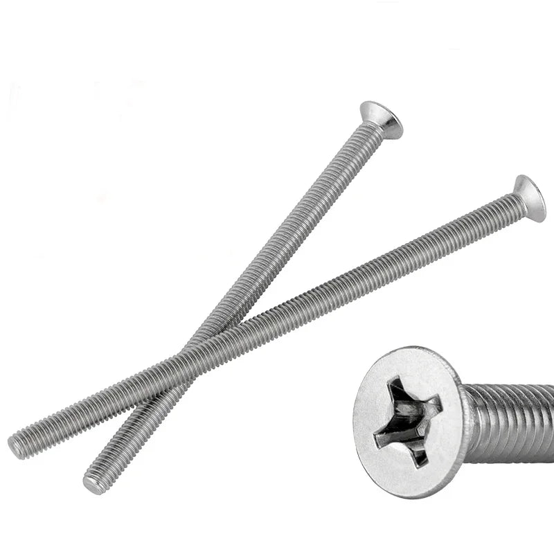 M3 M4 M5 M6 M8 M10 Lengthened Cross Flat Countersunk Head Bolts Extra