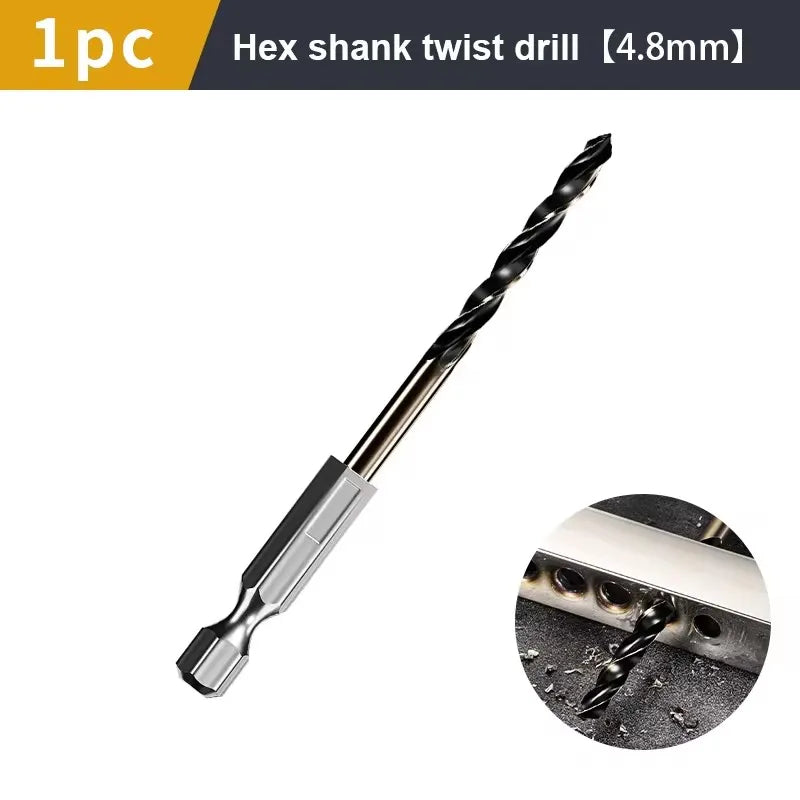 1.5-7.5mm Hex Shank Twist Drill Bit Wood Metal Hole Cutter Core