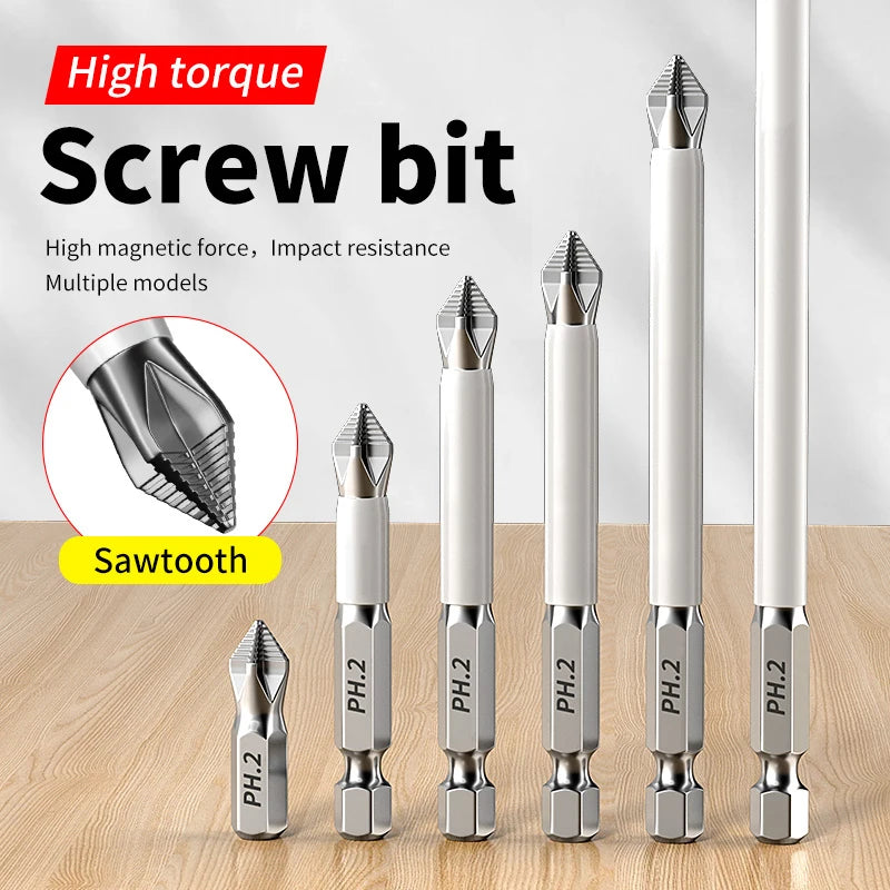 6 PCs Non-Slip Magnetic Cross Head Household Electric Driver Screw