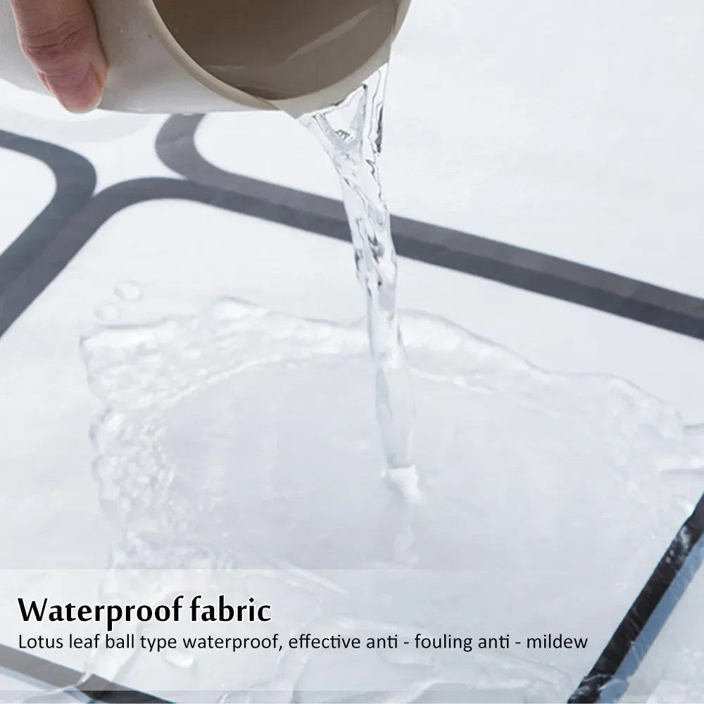 Bathroom Shower Curtains with Hooks Waterproof