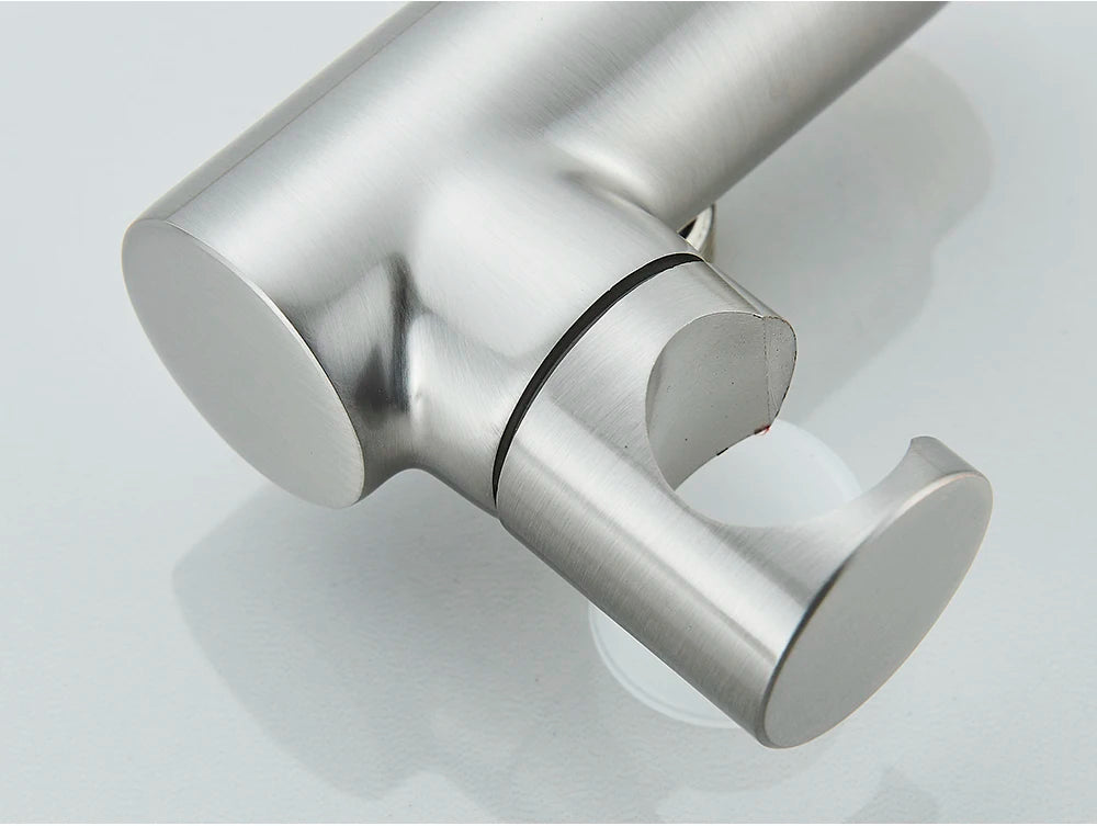 Poiqihy Chrome Shower Head Holder Handheld Shower Spray Bracket Wall