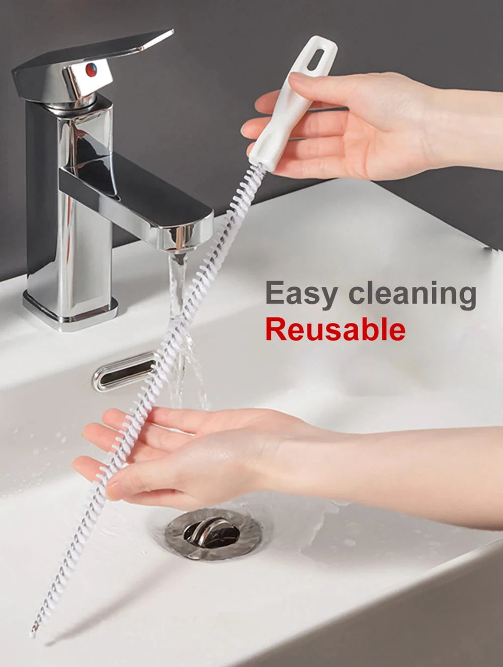 Pipe Dredging Brush Bathroom Hair Sewer Sink Cleaning Brush Drain