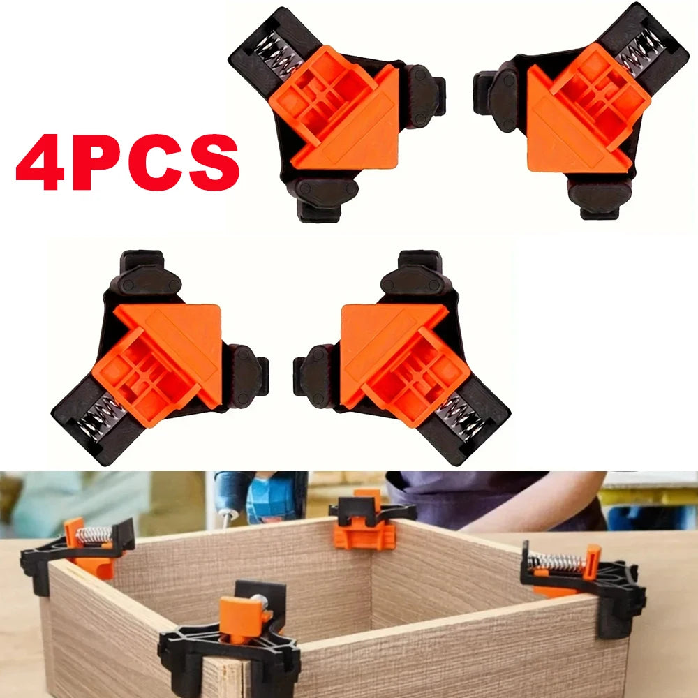 4PCS Right Angle Fixing Clip Woodworking Clamp Adjustable Swing