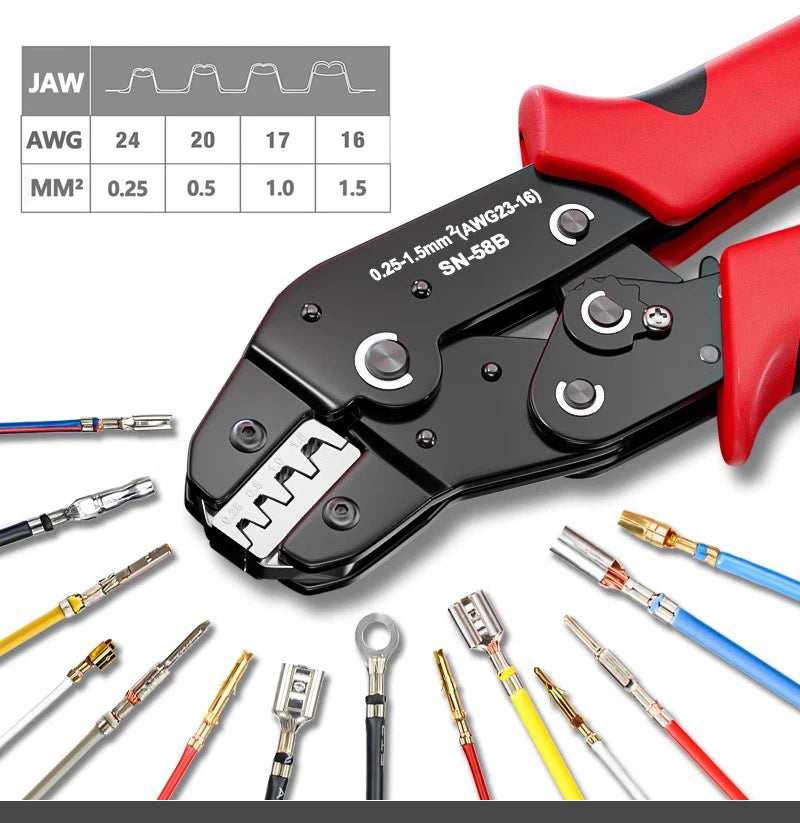 Ratcheting Crimping Tool Set For Dupont JST MOLEX Open Barrel