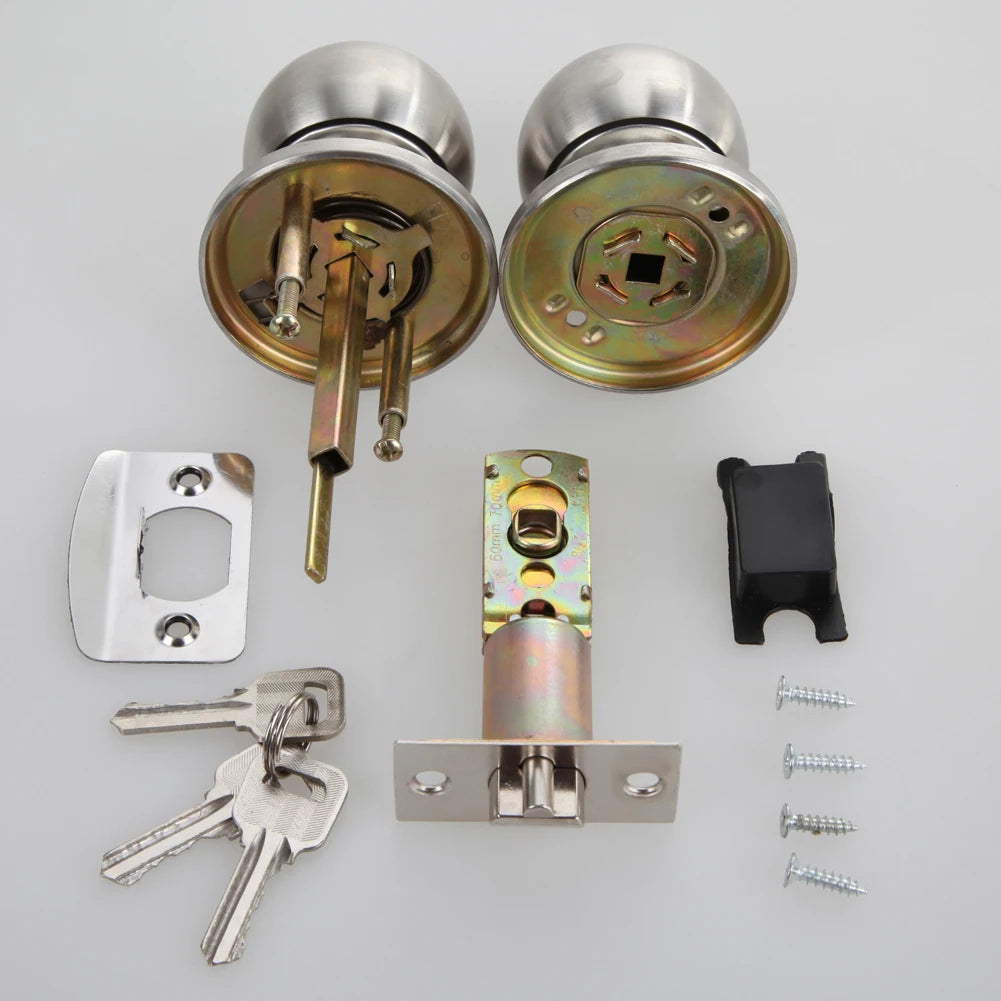 Door Handle Knob Stainless Steel Rotation Round Door Knobs Handle