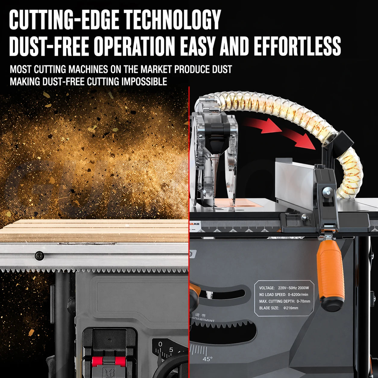 High-Precision Dust-Free Push Table Saw – Extendable Woodworking Bench