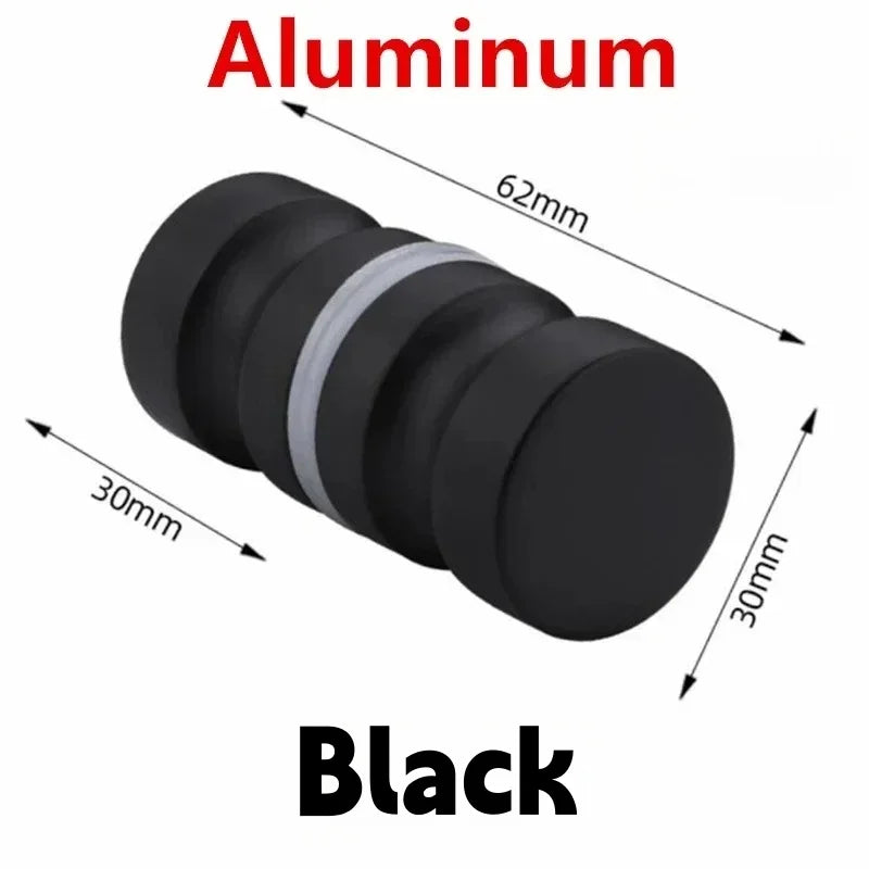 Stylish Silver Black Shower Glass Door Handle Double Sided Pull Har