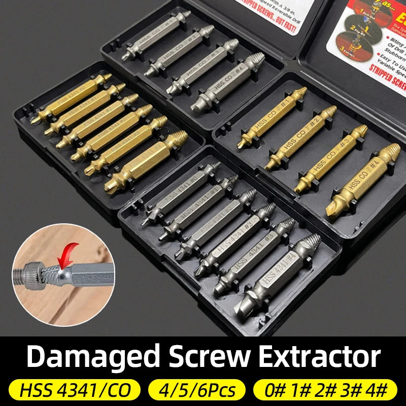 Hss S2/4341/CO Titanium Extractor Remover Drill Bit Disassemble
