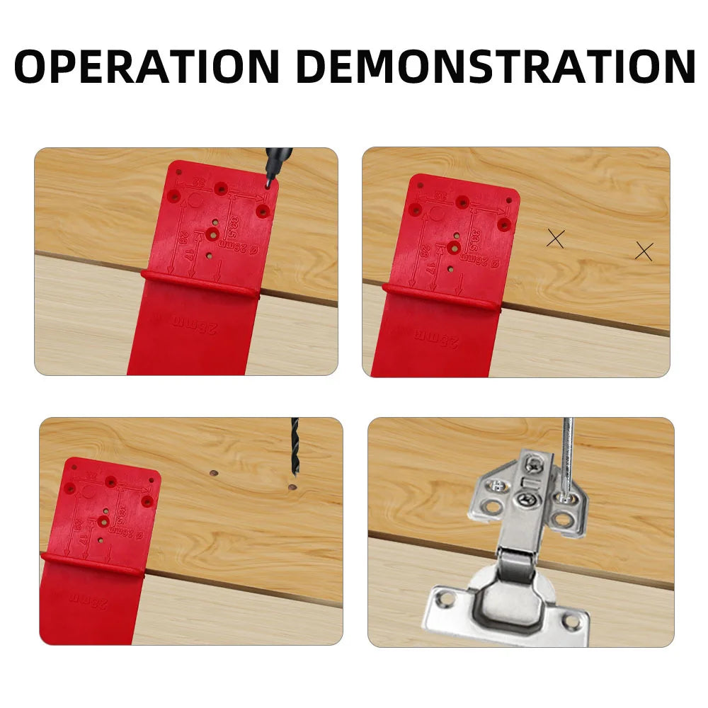 Hinge Hole Drilling Guide Positioning Mark Template 26/35/40mm Hing