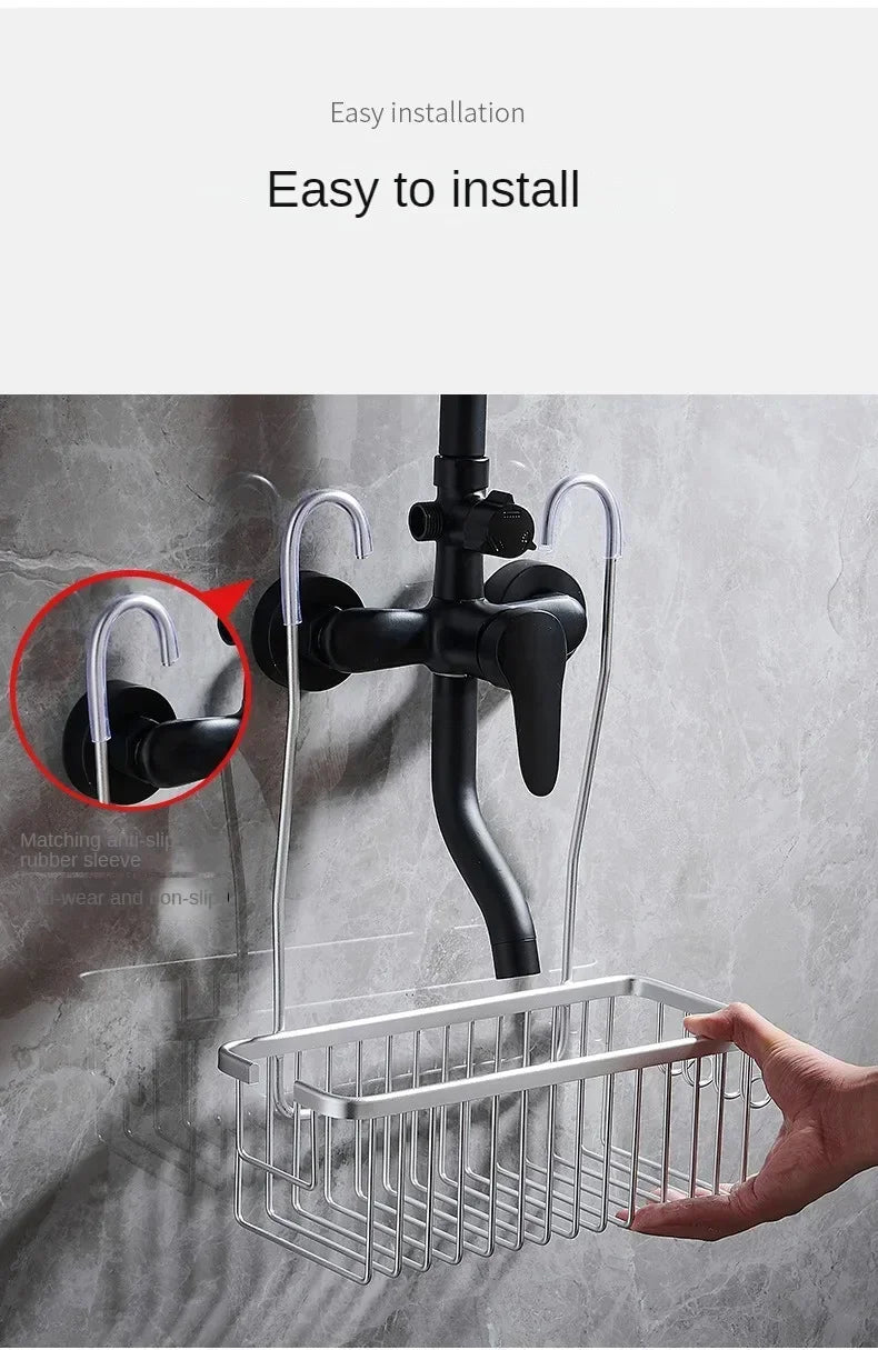 Convenient Toilet Shower Rack with No Drilling Installation Bathroom