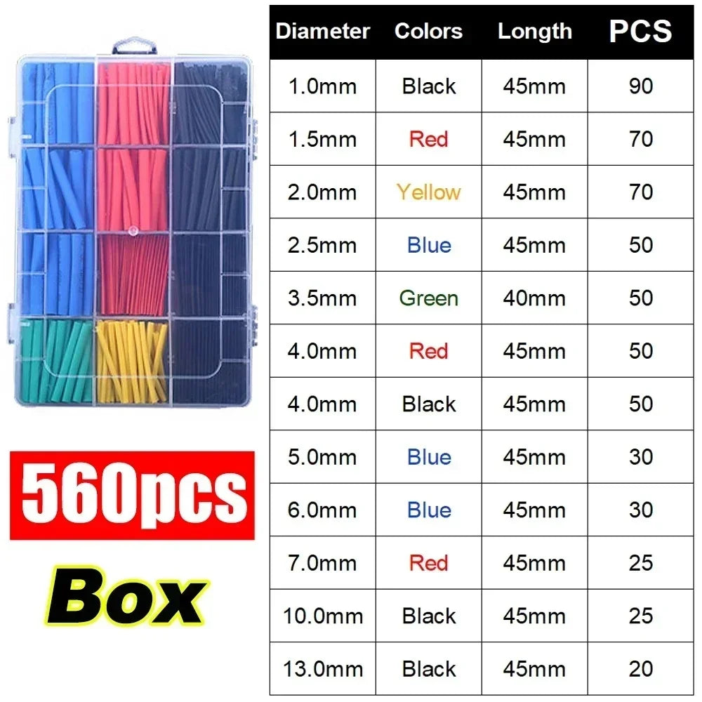 1600/127pcs Heat-shrink Tubing Thermoresistant Tube Heat Shrink
