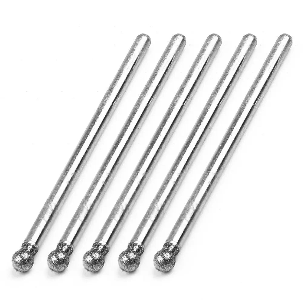 5Pcs 0.5mm-8mm Diamond Round Burring Sanding Drill Bit Cutting