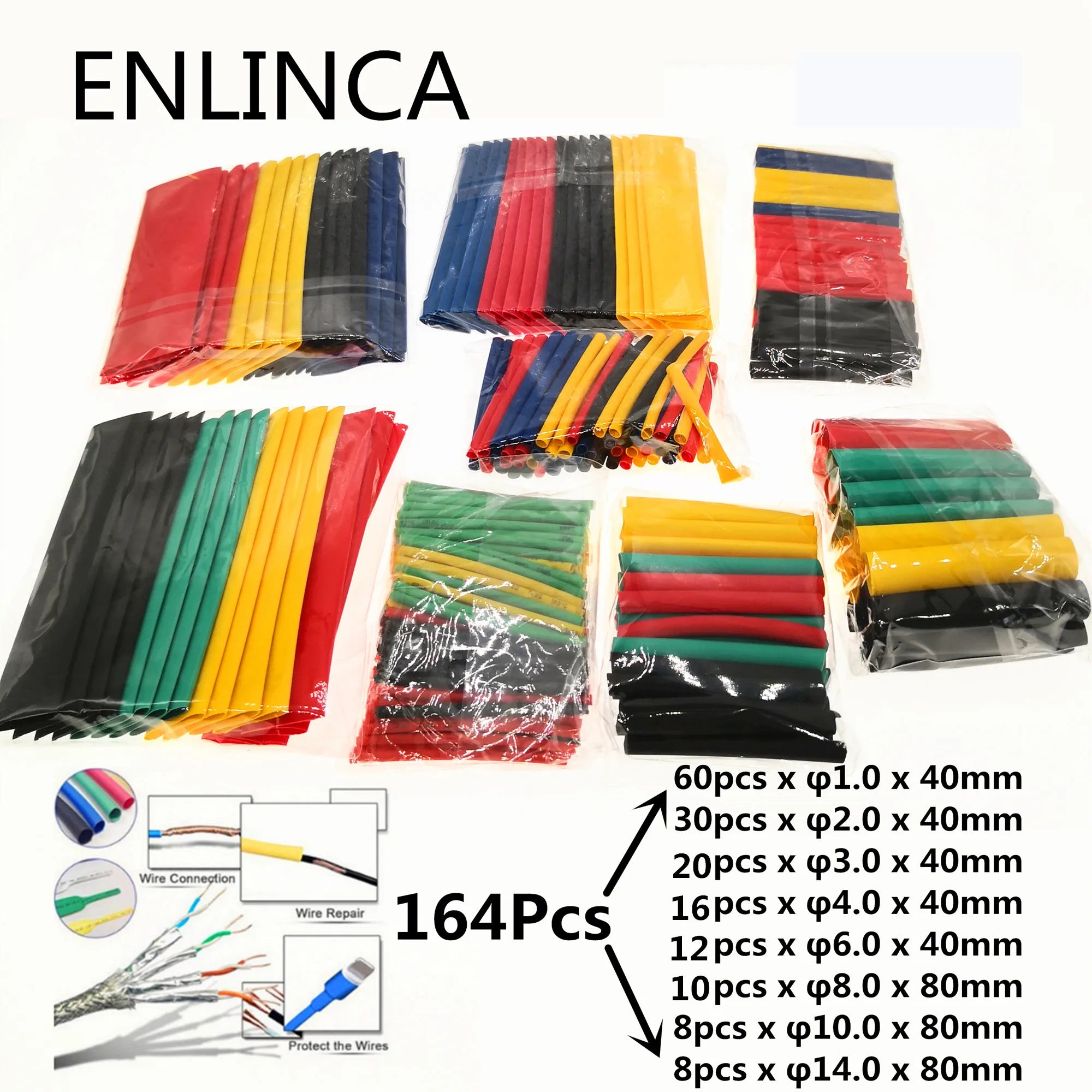 1600/127pcs Heat-shrink Tubing Thermoresistant Tube Heat Shrink