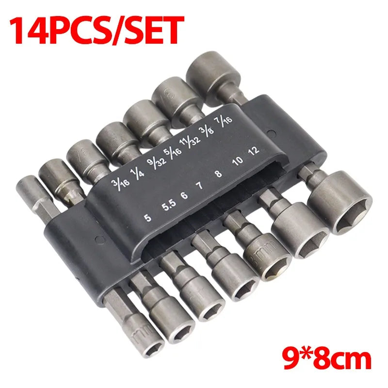 Hex Shank Hexagon Nut Driver Drill Bit Steel Socket Electric
