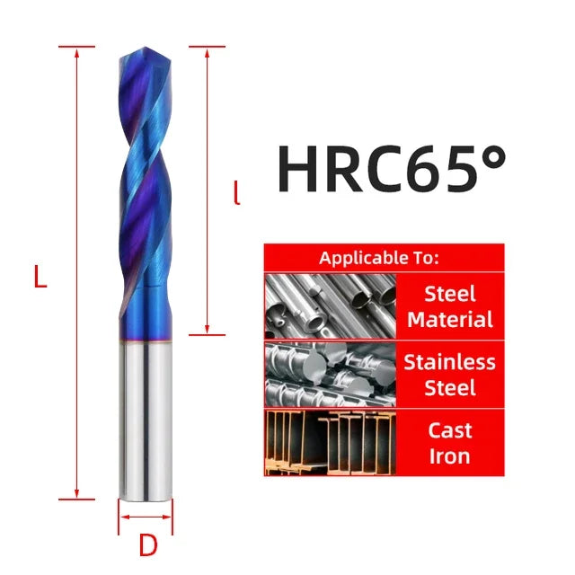 Tungsten Carbide Twist Drill Whole Bit Metal Processing High Hardness