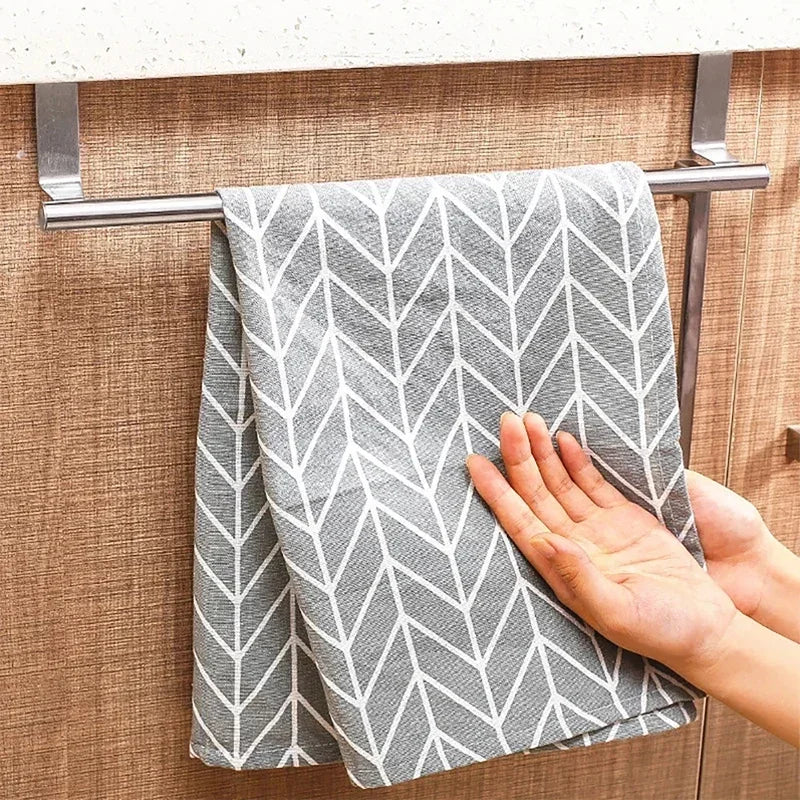 1/2p Towel Rod Steel Metal Wire Over Cabinet Towel Rack Storage