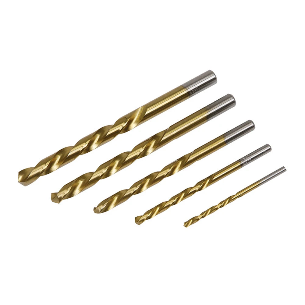 5Pcs Twist Drill Bit Left Hand Drill Straight Shank HSS 3.2-8.7mm