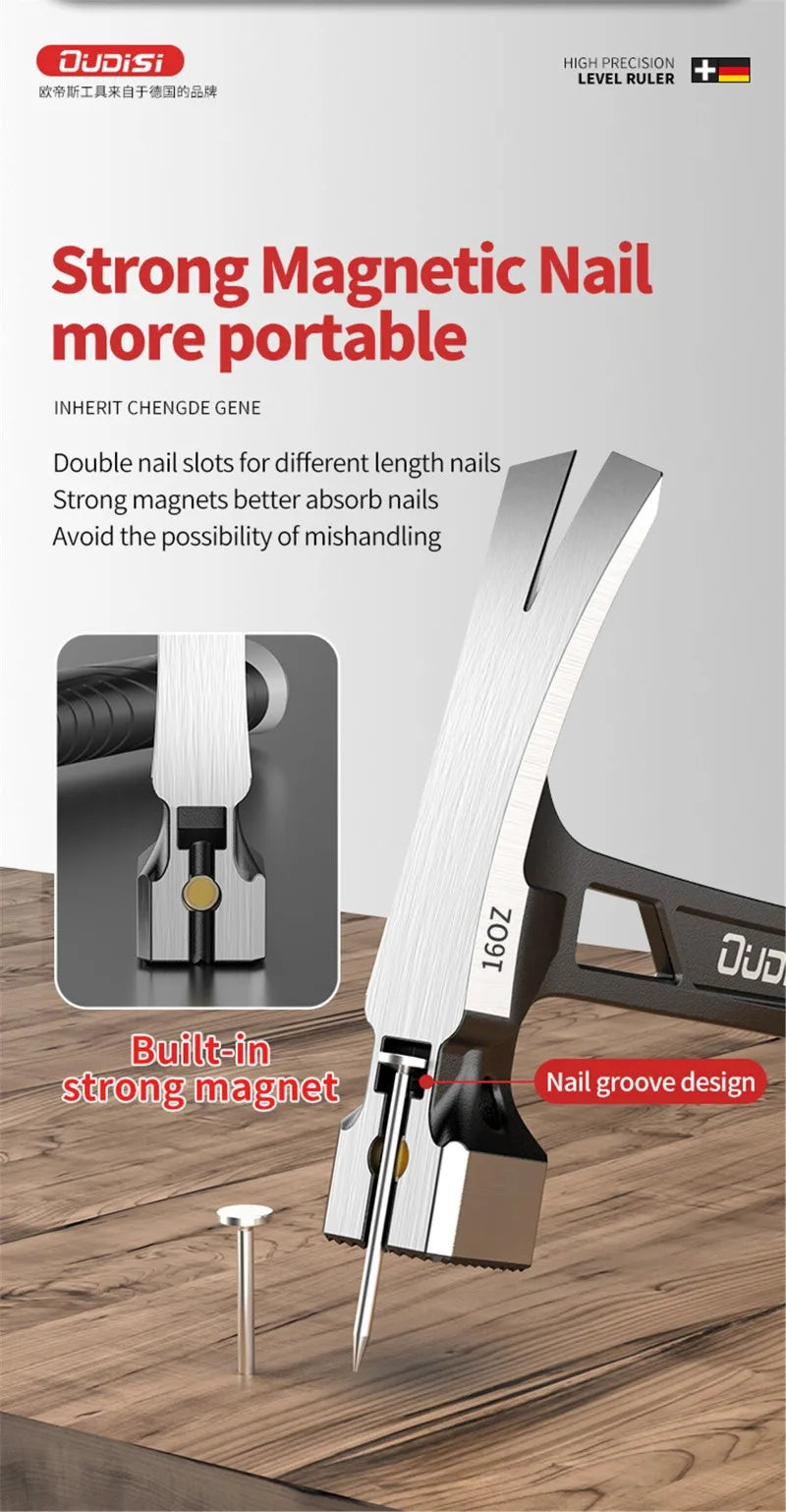 Multifunction Magnetic Claw Hammer for Woodworking Non-slip