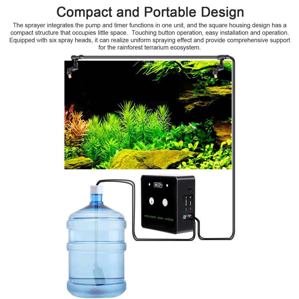 WiFi Smart Terrarium Misting System – 360° Timed Reptile Fogger