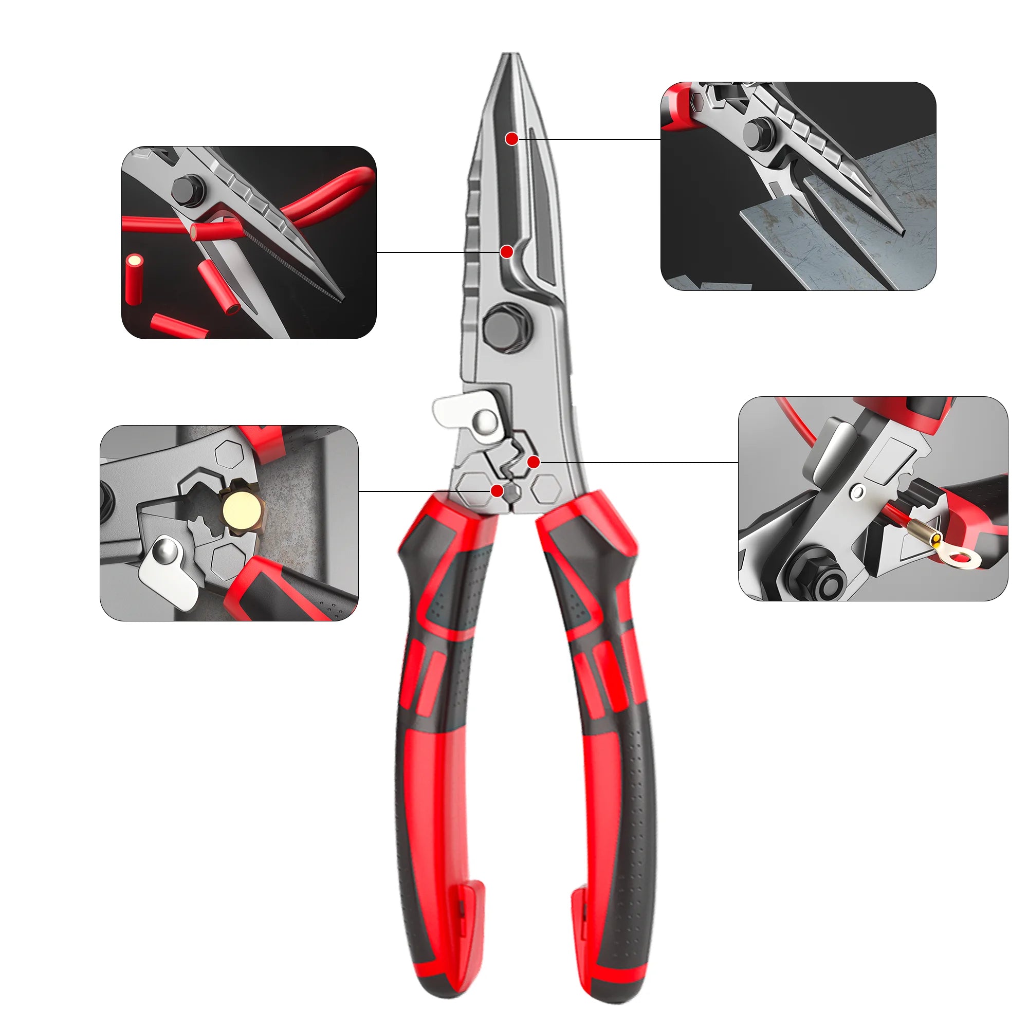 Multi-Functional Electrician Scissors, Crimping Wire Cutting Tool