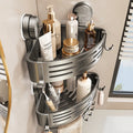 Bathroom suction cup triangular basket storage rack, bathroom washb...
