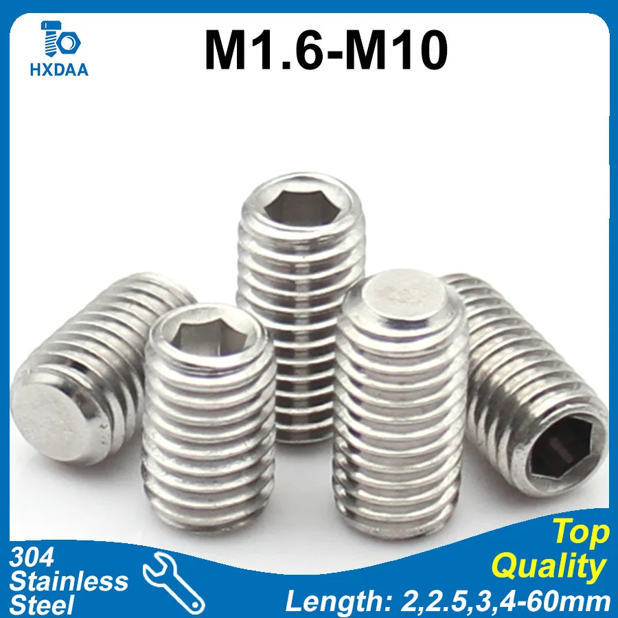 2-10pcs M1.6 M2 M3 M4 M5 M6 M8 M10 304 Stainless Steel Headless Hex...