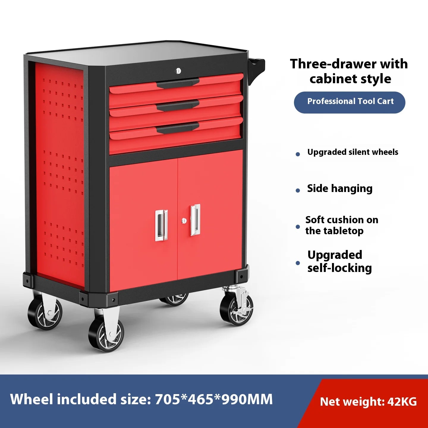 Heavy-Duty 7-Drawer Workshop Tool Cabinet with Lock