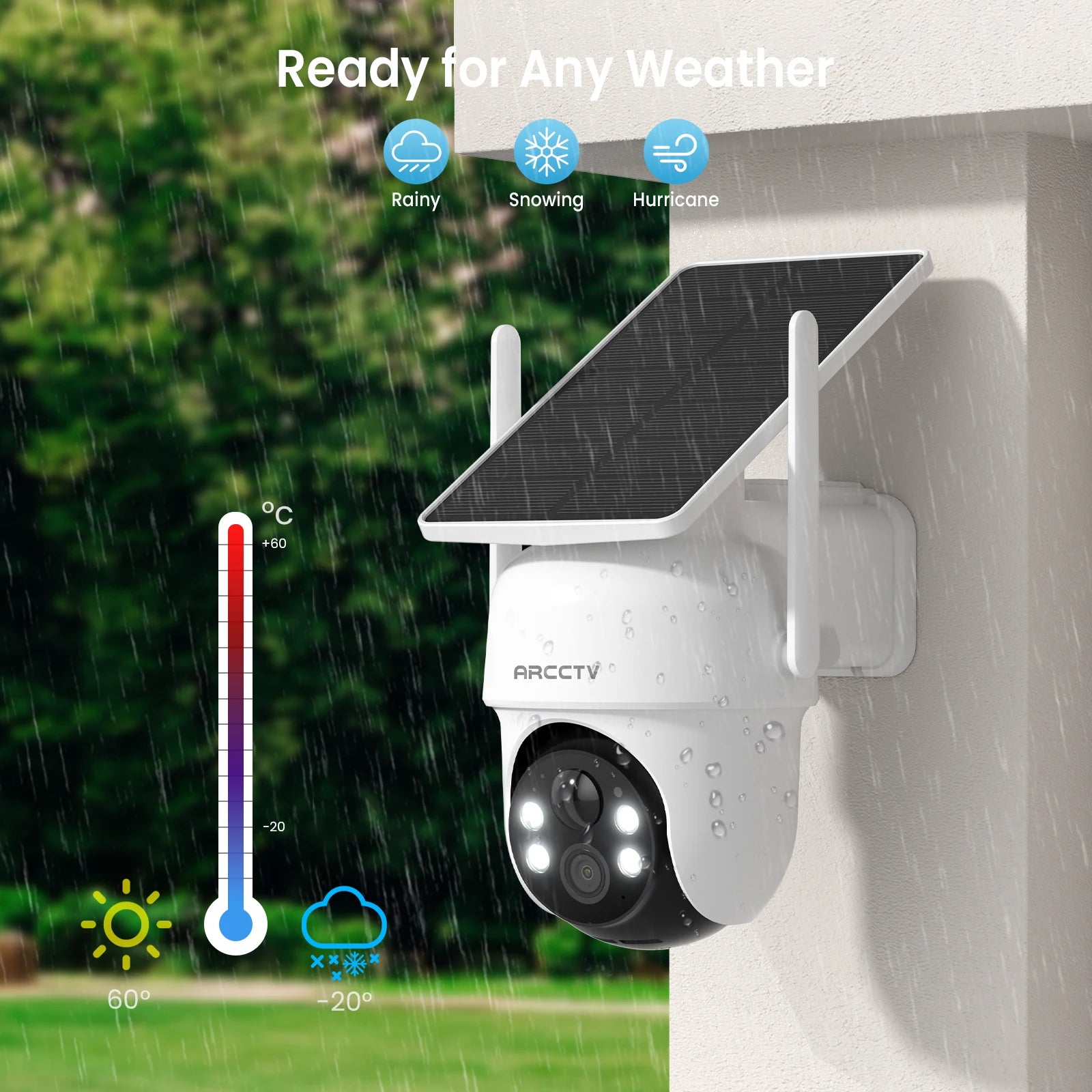 ARCCTV 4MP Wifi Solar Camera Kit Outdoor Wireless Security