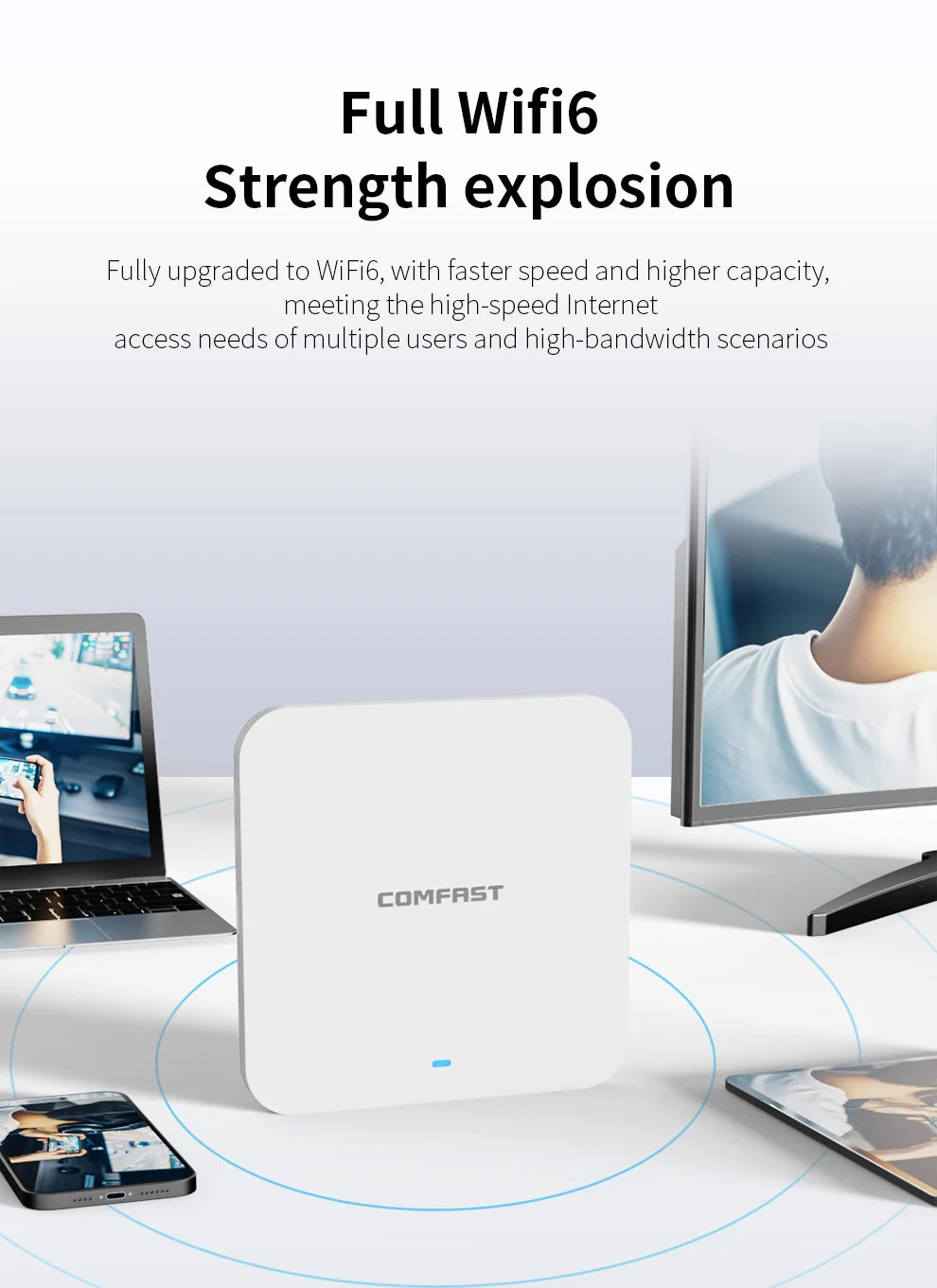 AX3000 In-Wall WiFi 6 Access Point – 3000Mbps Dual Band 48V PoE