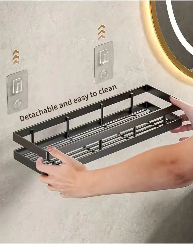 Non drilling bathroom rack, shower room, bathroom space