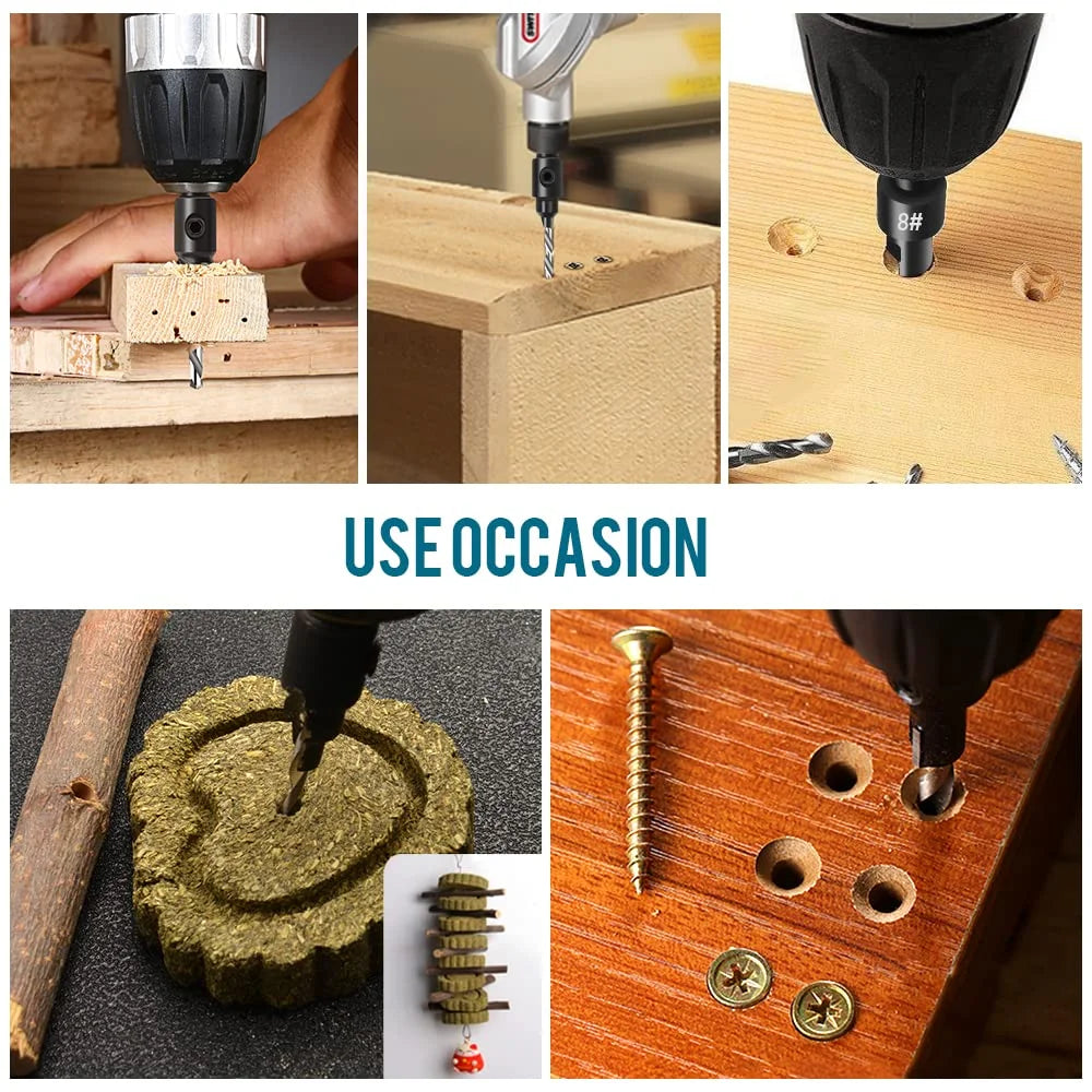 5pcs Countersink Drill Bit Set Woodworking Countersink Bit with