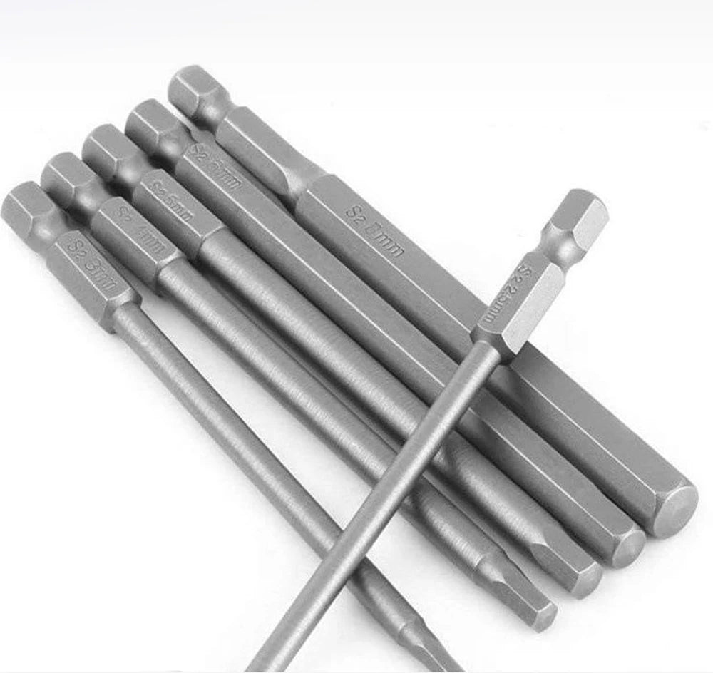 8pcs 100mm Hex Head Allen Wrench Drill Bits Set SAE Metric Allen