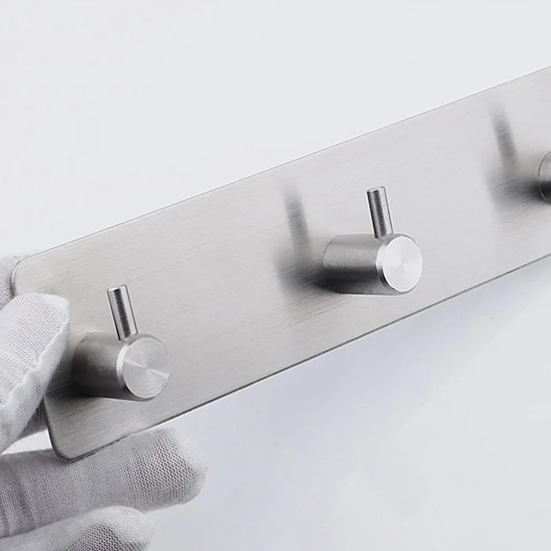 Stainless steel adhesive hooks for hanging clothes on the back