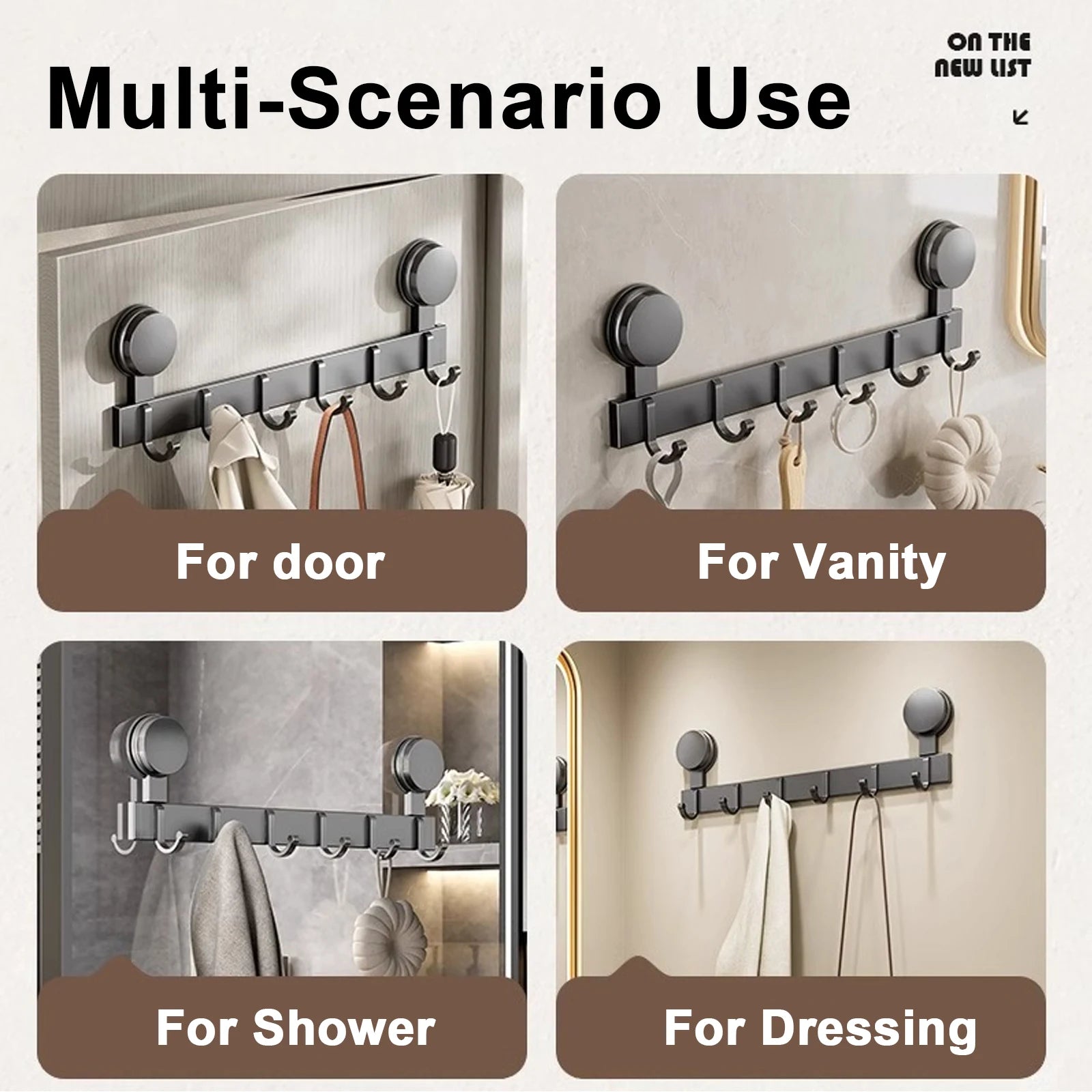 Suction Cup Bathroom Hooks Towel Hanger Nail Wall Rack Hooks Coat