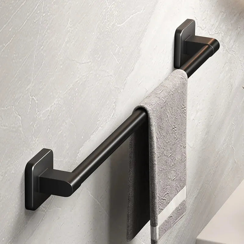 Wall Mounted Towel Rack Bathroom Storage Rack No Drilling Bathroom ...