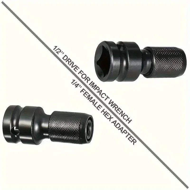 Impact Wrench to Drill Adapter 1/2 to 1/4 Hex Converter Socket