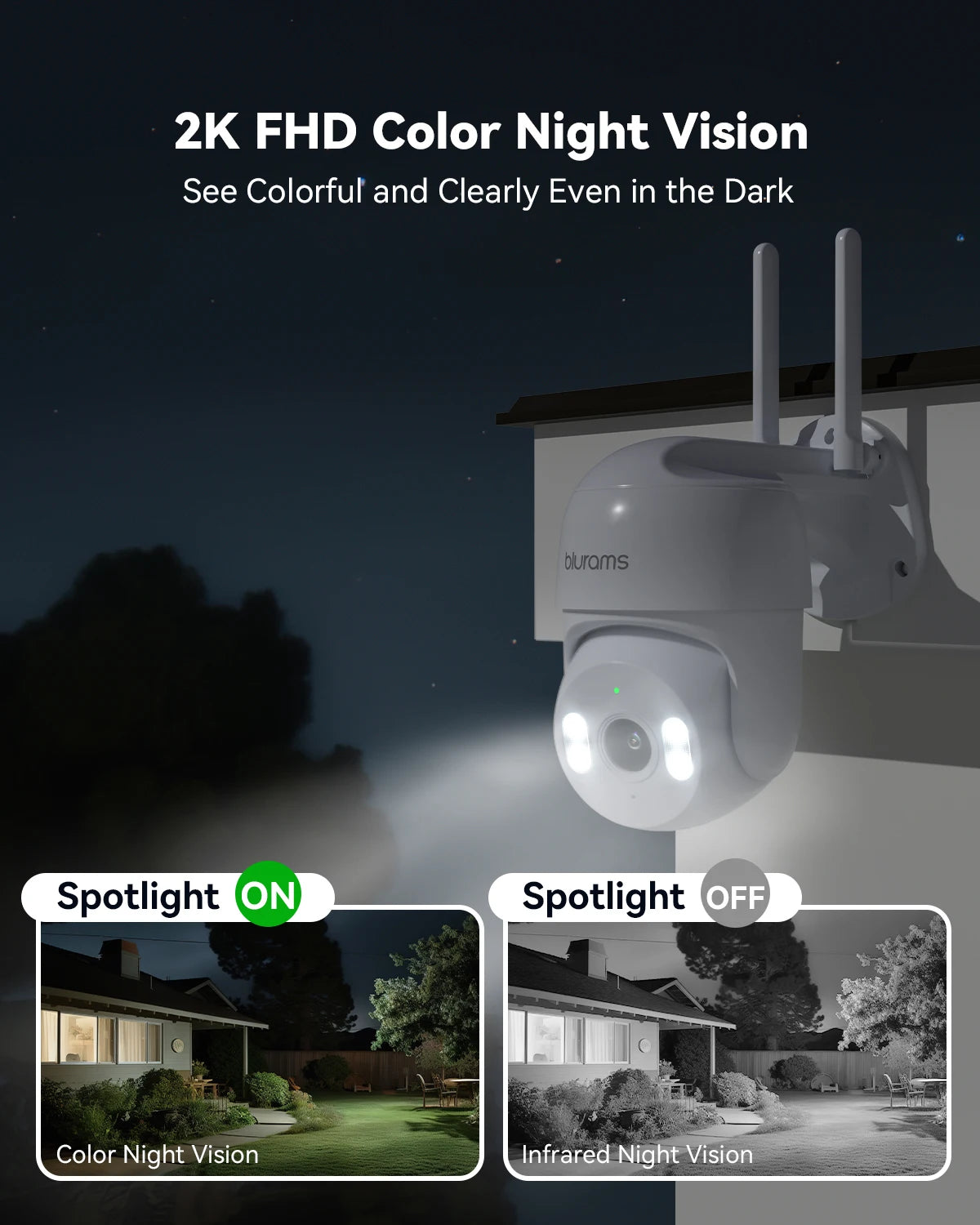 blurams 2K 2.4G Wi-Fi Home Security Camera Outdoor