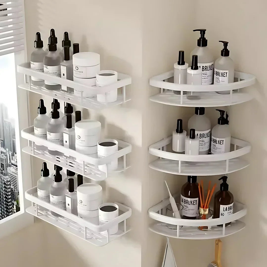 Bathroom Shelf Kitchen Storage Organizer Aluminum Alloy Shampoo Rack