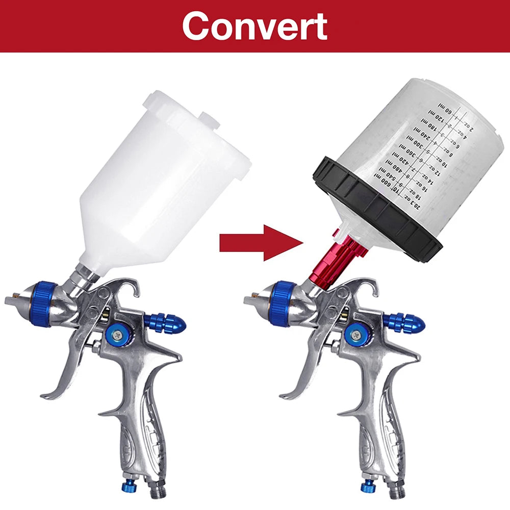 H887 HVLP Car Spray Gun Kit 1.4/1.7mm – Regulator & 10x Mixing Cups