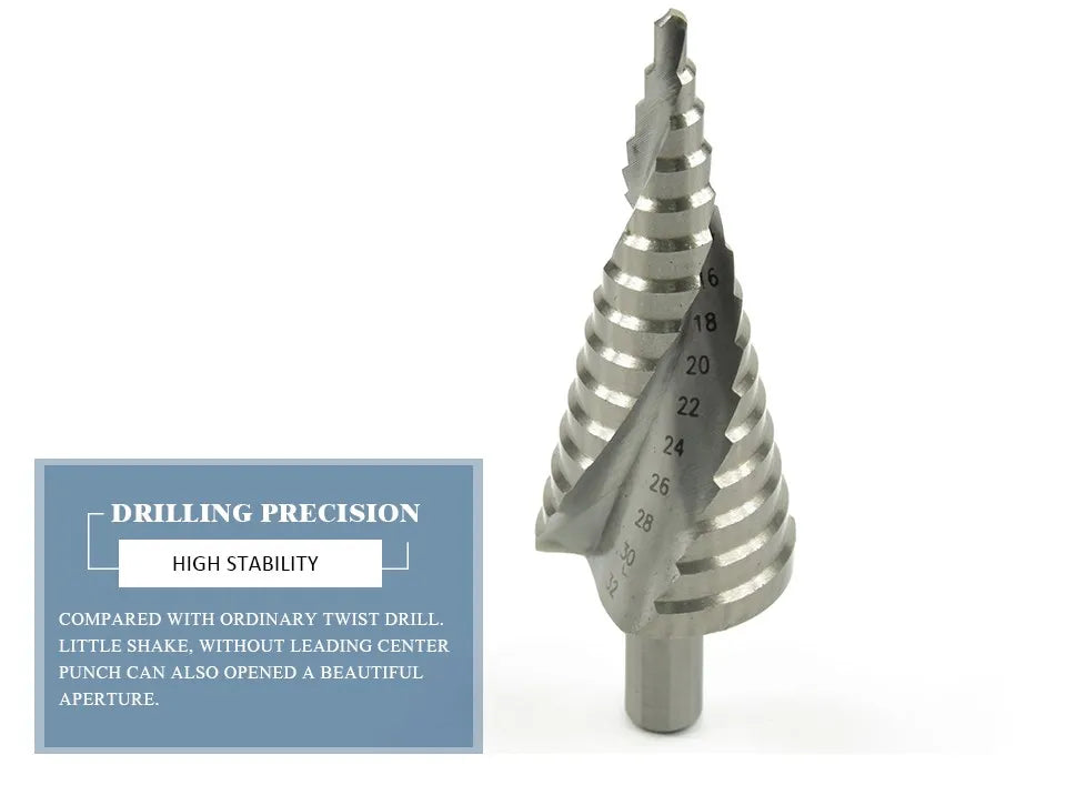 XCAN 1Pc 4-32 mm HSS Step Drill Bit Spiral Groove Step Cone Drill