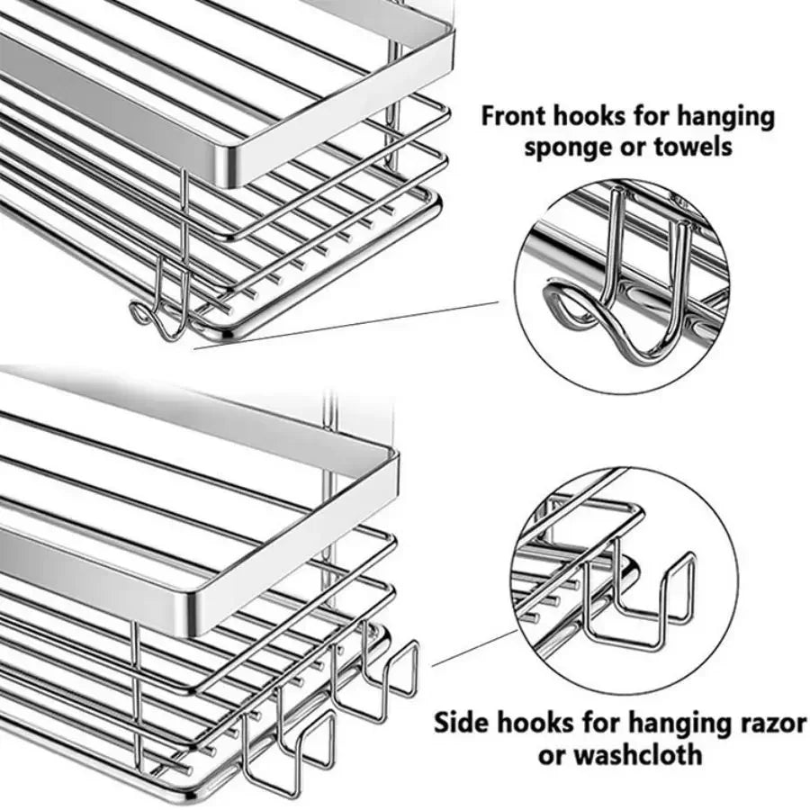 Bathroom Shower Organizer Shower Shelf Adhesive Stainless Steel