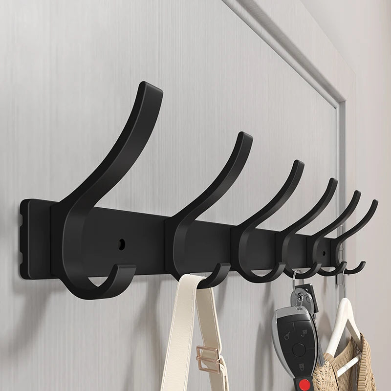 Black Robe Hooks Towel Hanger Nail Wall Rack Hooks Coat Clothes Holder