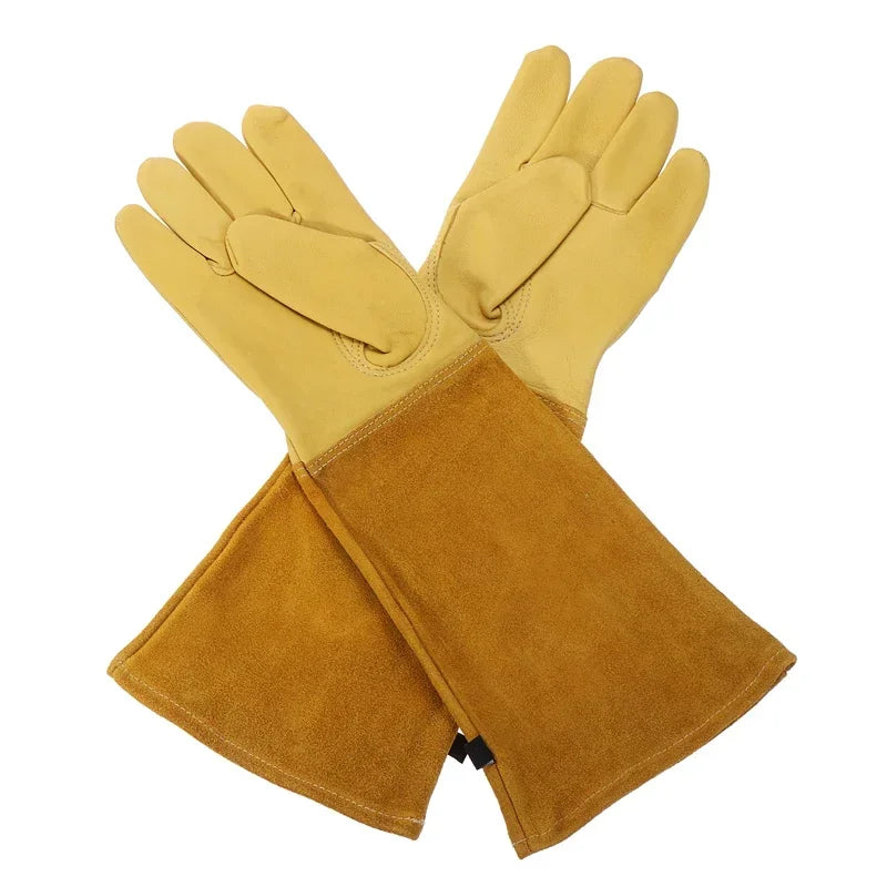 1 Pair Gardening Rose Pruning Gauntlet Heavy Duty Gloves Thorn Proof
