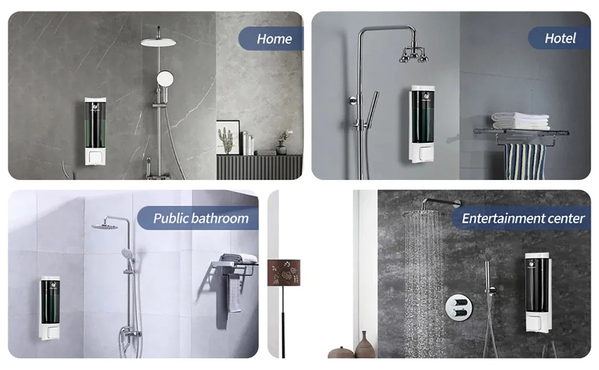 Wall Soap Shampoo Dispenser Bathroom Shower Gel Dispenser Kitchen