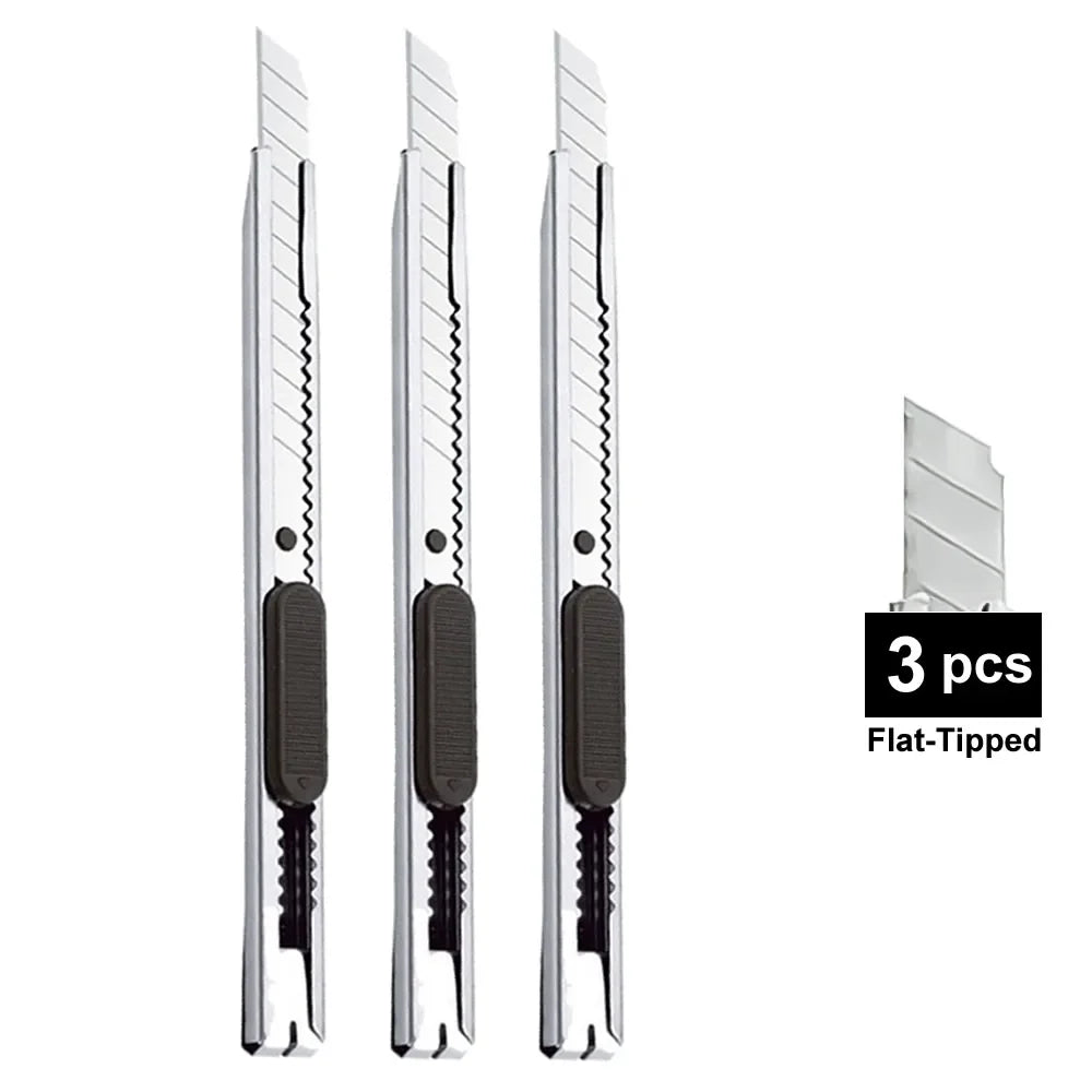1/5/10Pcs Utility Knife Stainless Steel Paper Cut Box Cutter Tools