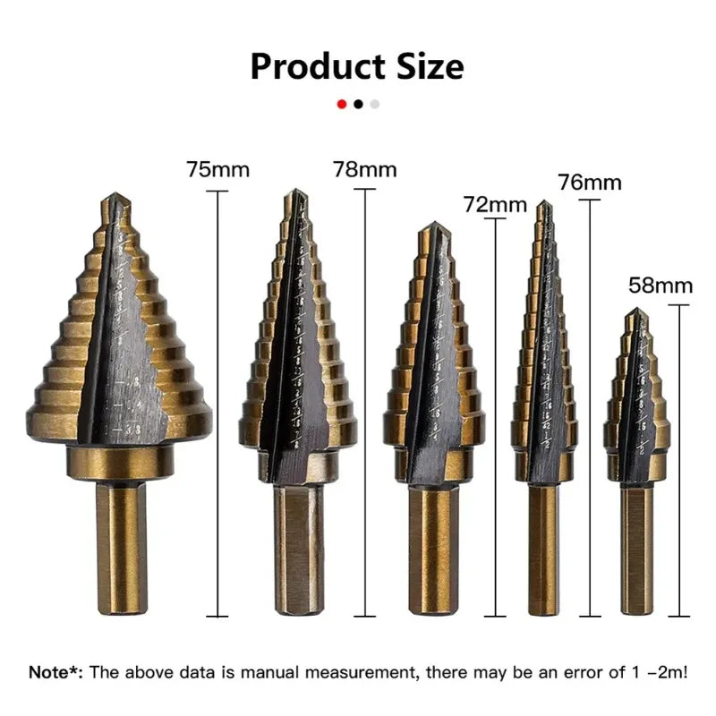 HSS 4241 Cobalt Multiple Hole 50 Sizes Step Drill Set Tools Aluminum