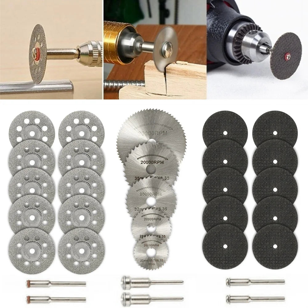 Mini Circular Saw Blade & Grinding Disc Set – 6 to 32 Pieces for Rotary Tools