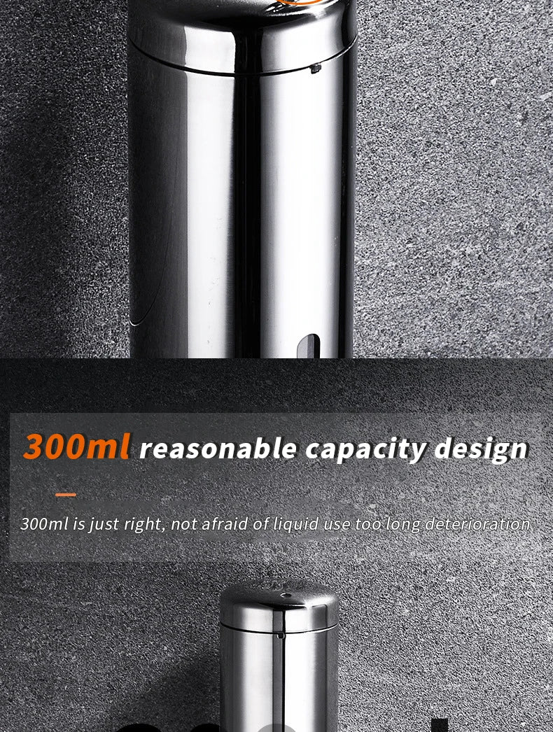 Stainless Steel Soap Dispenser Wall Mounted Kitchen Accessories