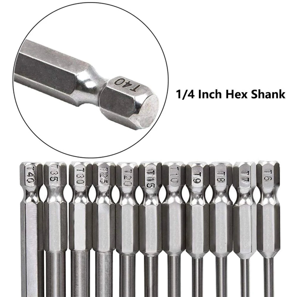12Pcs Hex Bits Driver Tamper Proof Security Drill Magnetic Bit Set